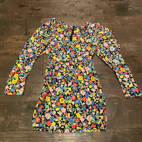 ZARA Floral Print Puff Sleeve Mini Dress - Picture 5 of 5